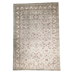 Persian Floral Grey Design Machine Made Rug