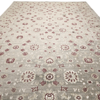Persian Floral Grey Design Machine Made Rug