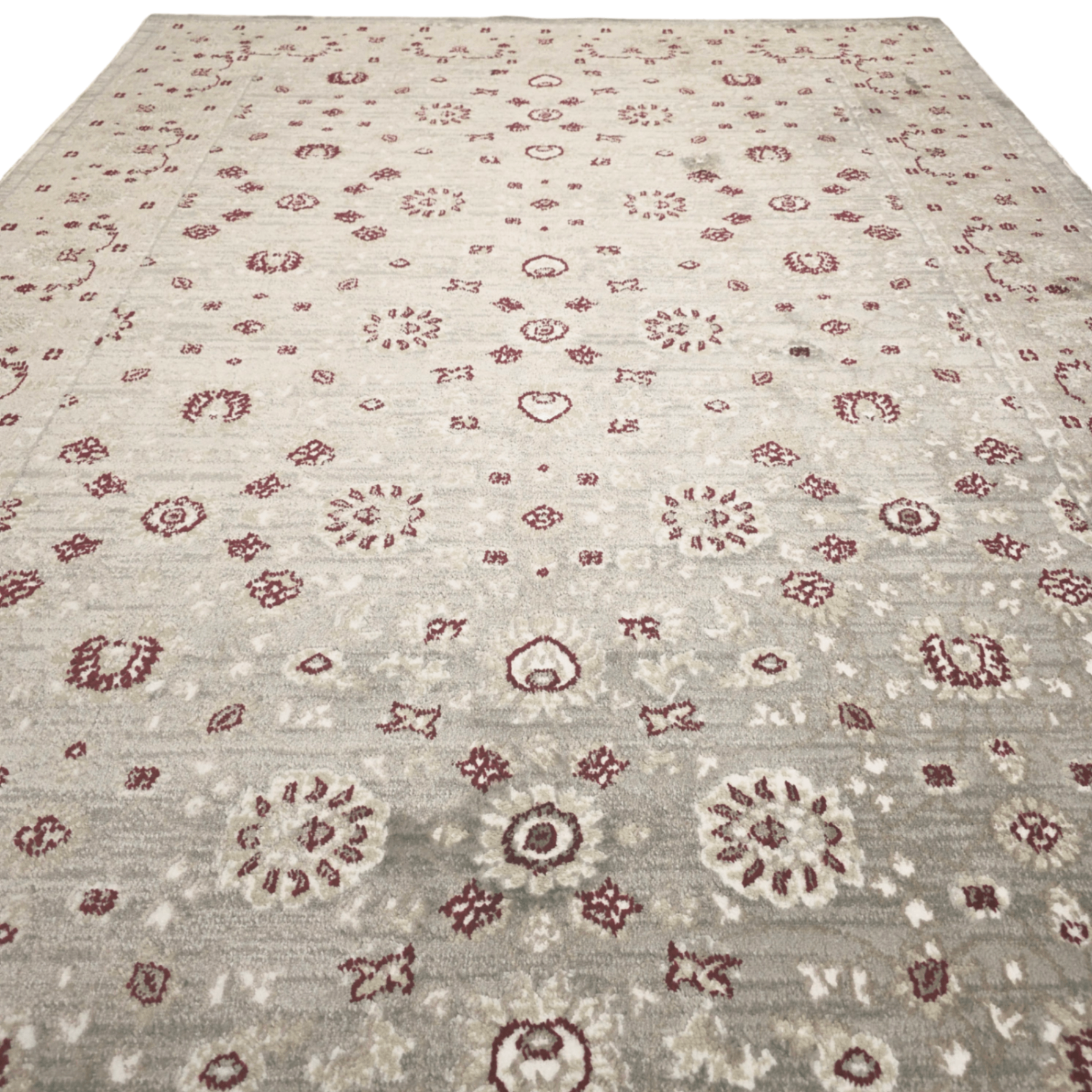 Persian Floral Grey Design Machine Made Rug