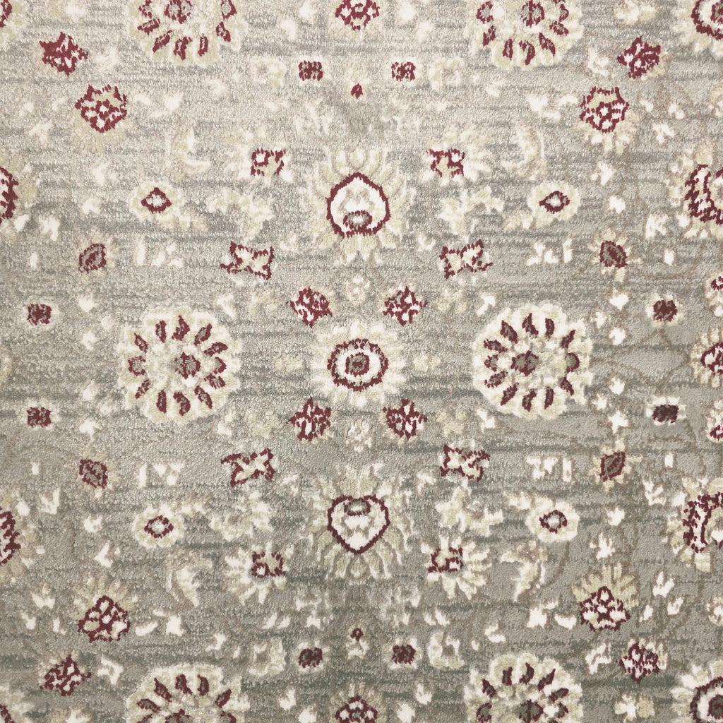 Persian Floral Grey Design Machine Made Rug