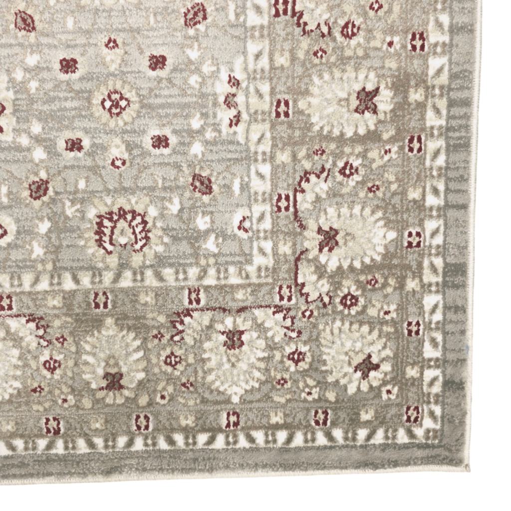 Persian Floral Grey Design Machine Made Rug