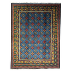 Hand-Knotted Color Afghan Akche – Wool Rug