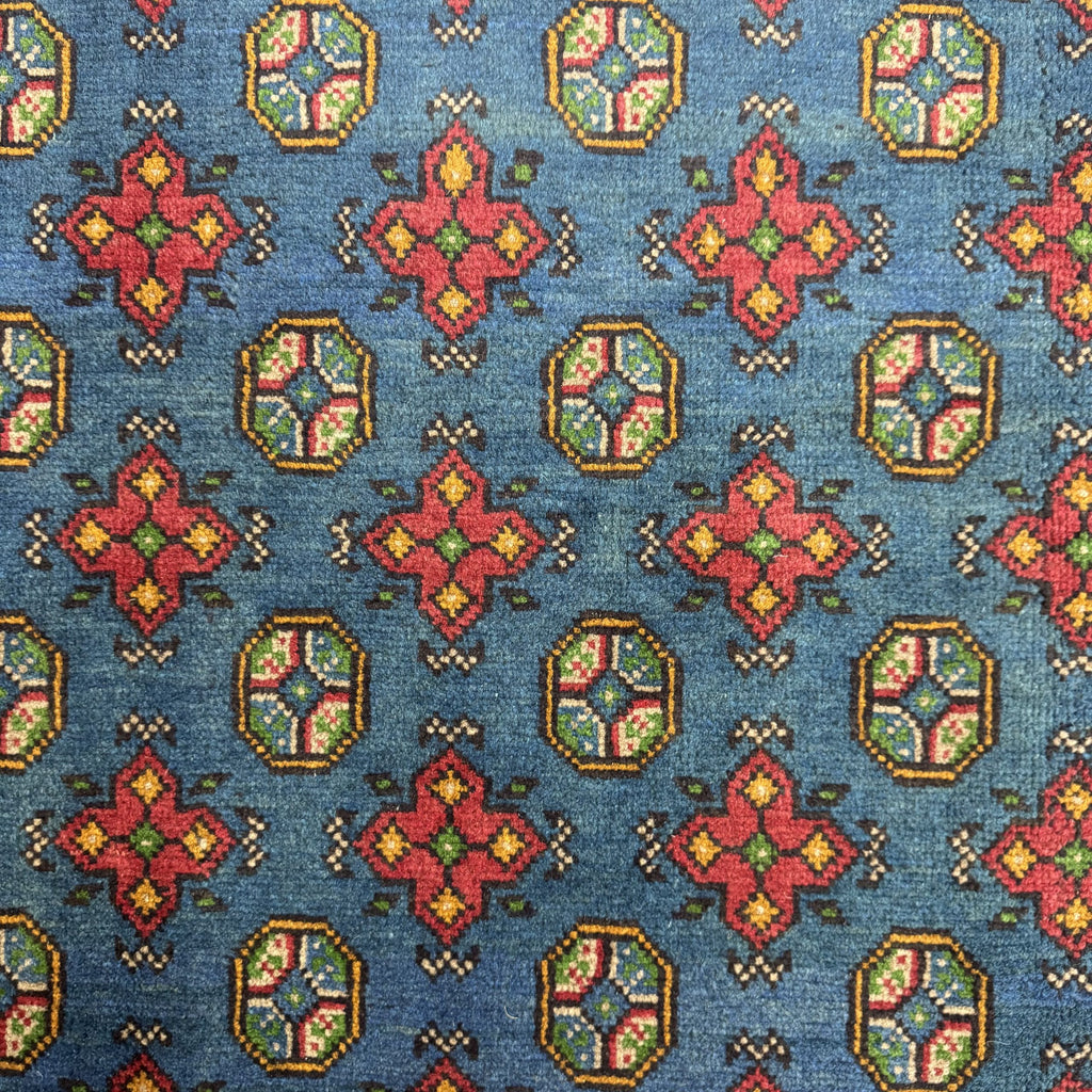 Hand-Knotted Color Afghan Akche – Wool Rug