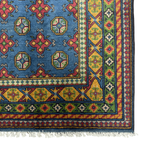 Hand-Knotted Color Afghan Akche – Wool Rug