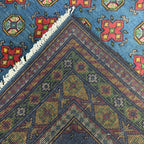 Hand-Knotted Color Afghan Akche – Wool Rug