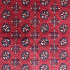 Hand-Knotted Red Bokhara Afghan Akche – Wool Rug