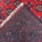 Hand-Knotted Red Bokhara Afghan Akche – Wool Rug
