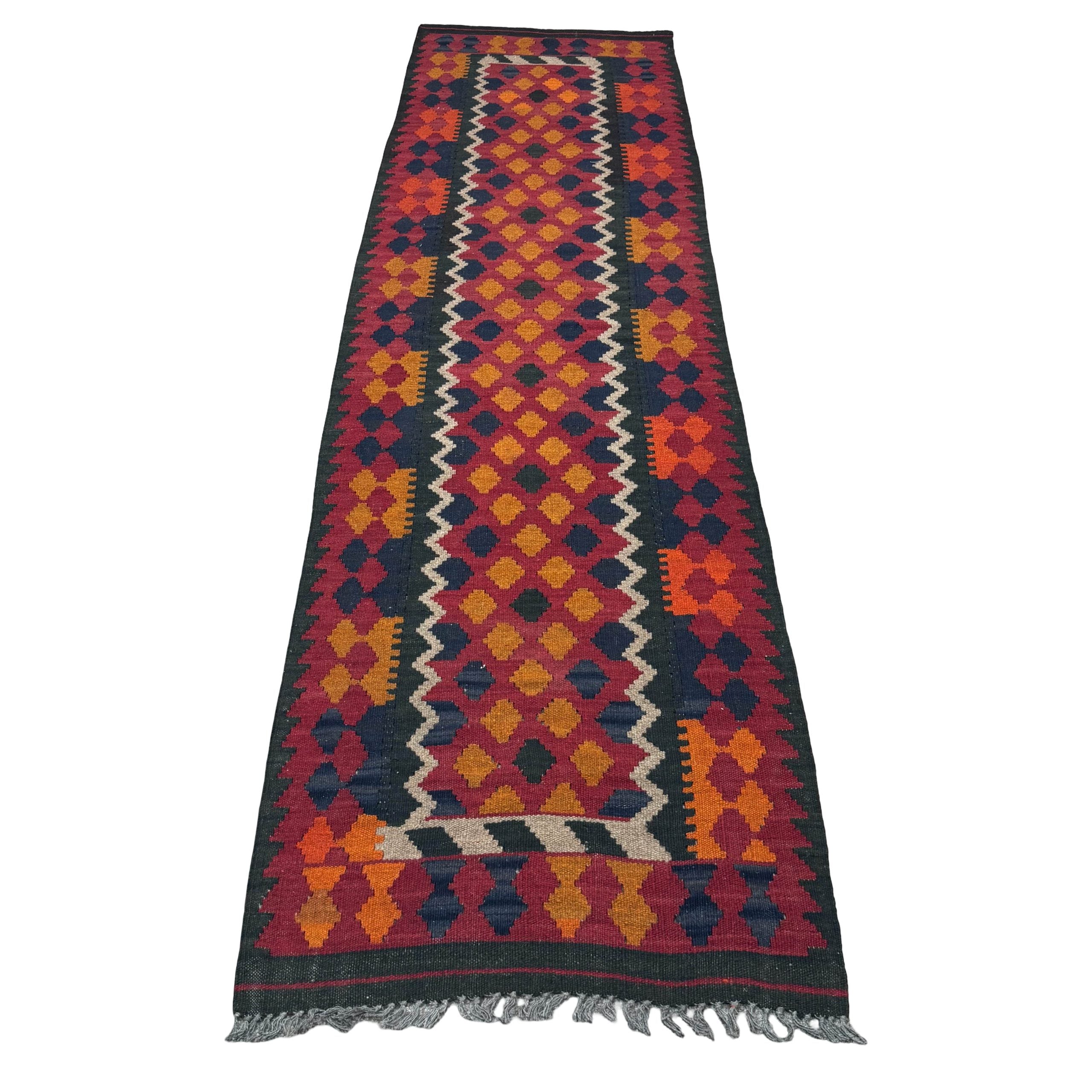 Hand-Woven Afghan Kilim – Runner Rug