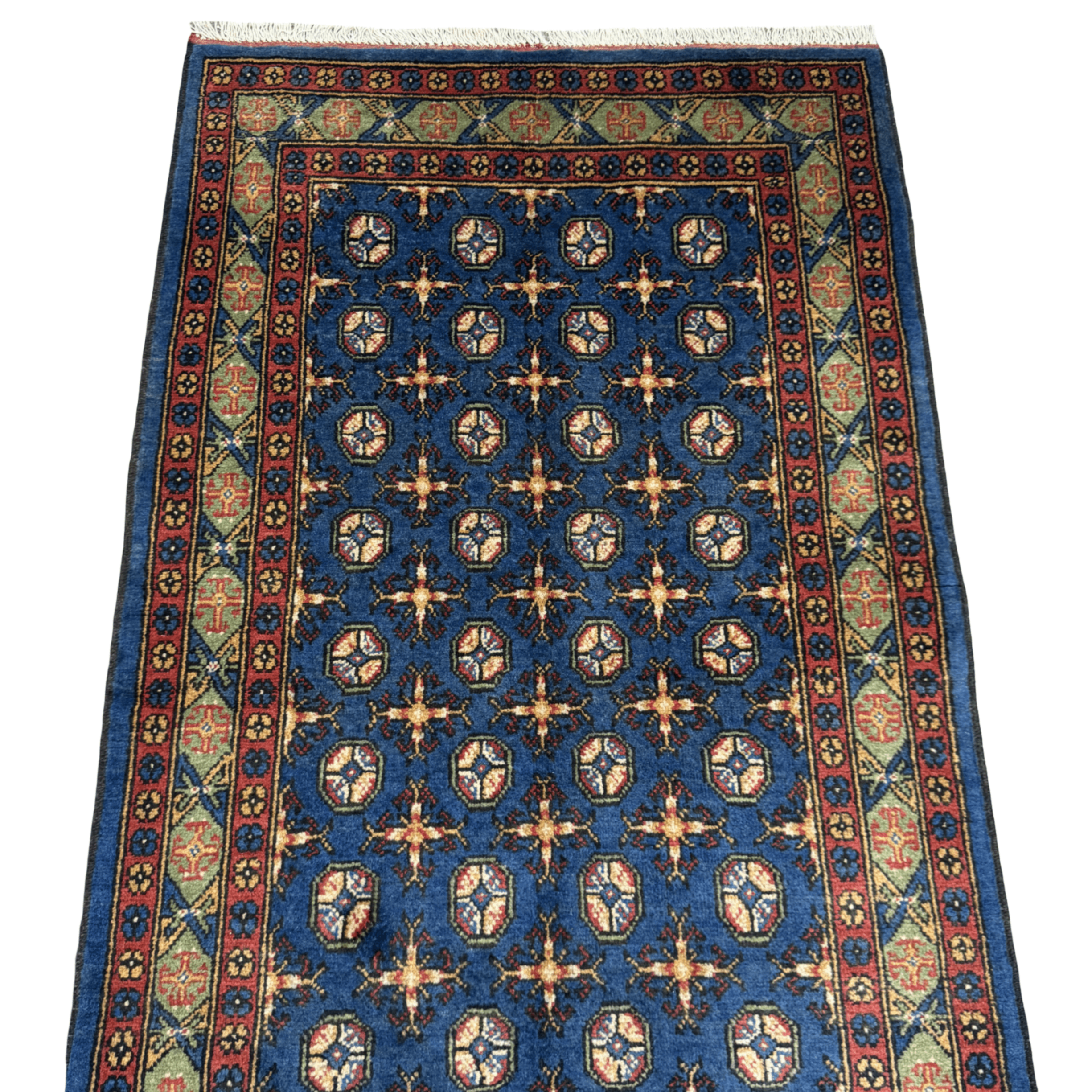 Hand-Knotted Color Afghan Akche – Wool Rug