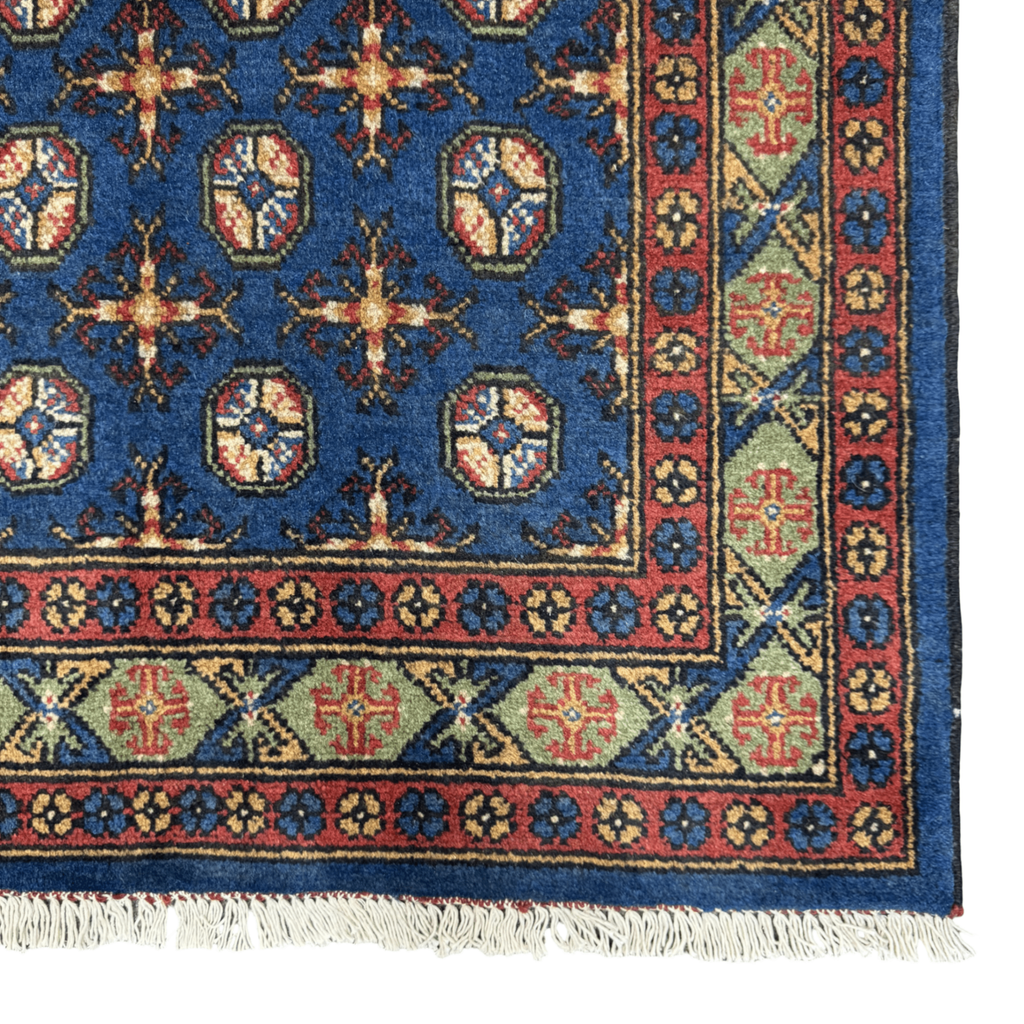 Hand-Knotted Color Afghan Akche – Wool Rug