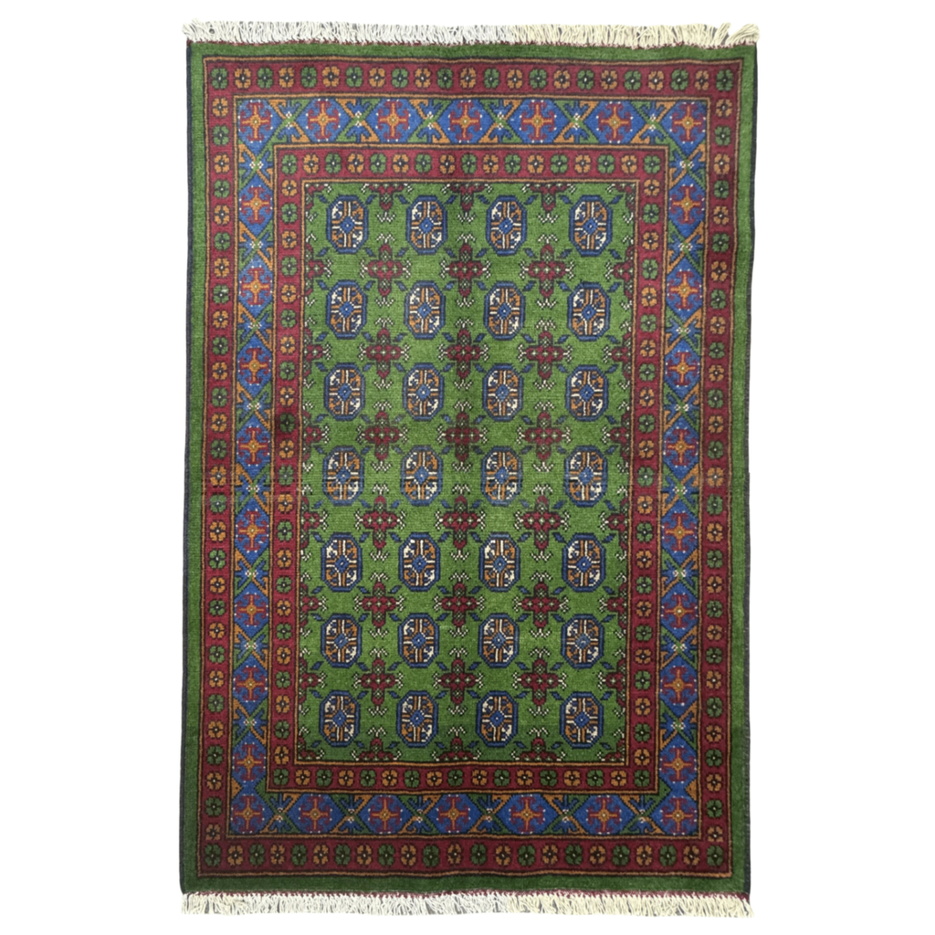 Hand-Knotted Color Afghan Akche