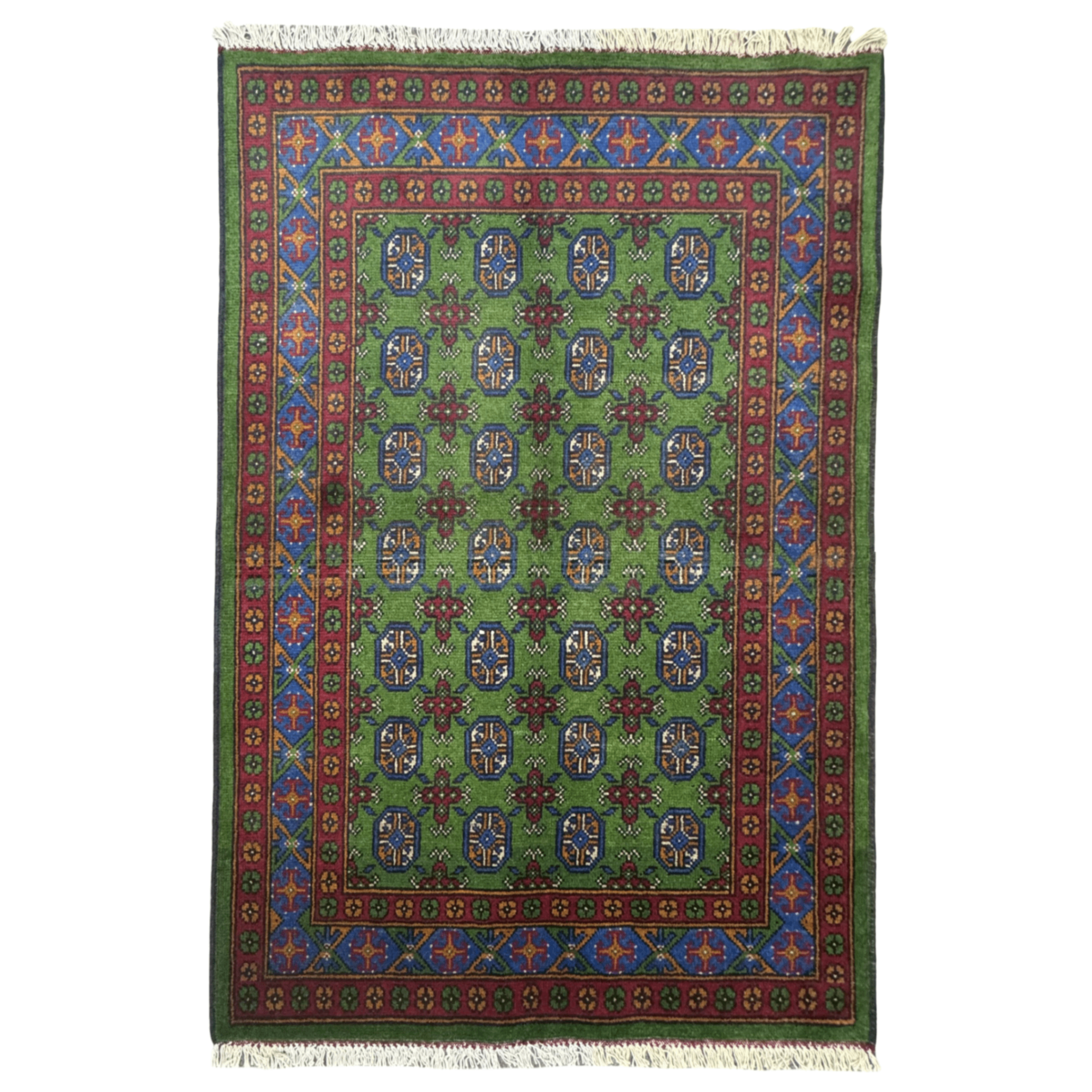 Hand-Knotted Color Afghan Akche