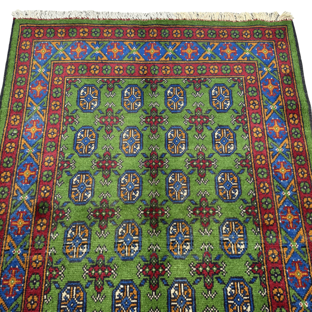 Hand-Knotted Color Afghan Akche