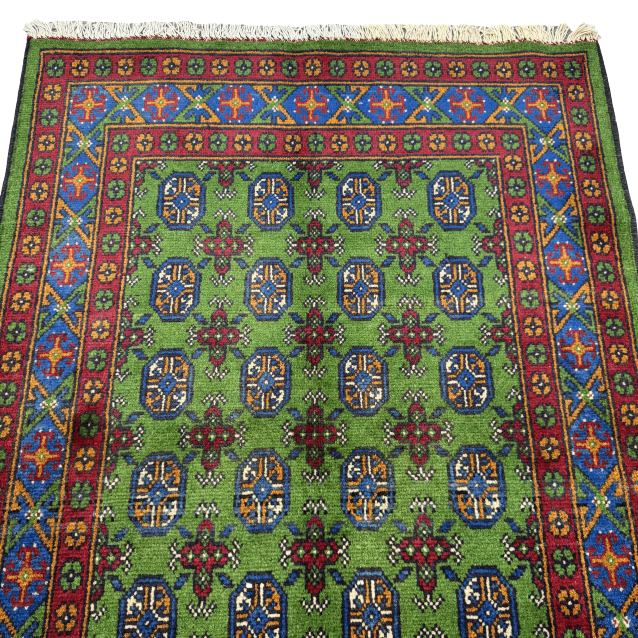 Hand-Knotted Color Afghan Akche