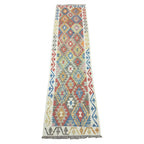 Hand-Woven Afghan Kilim Runner Rug