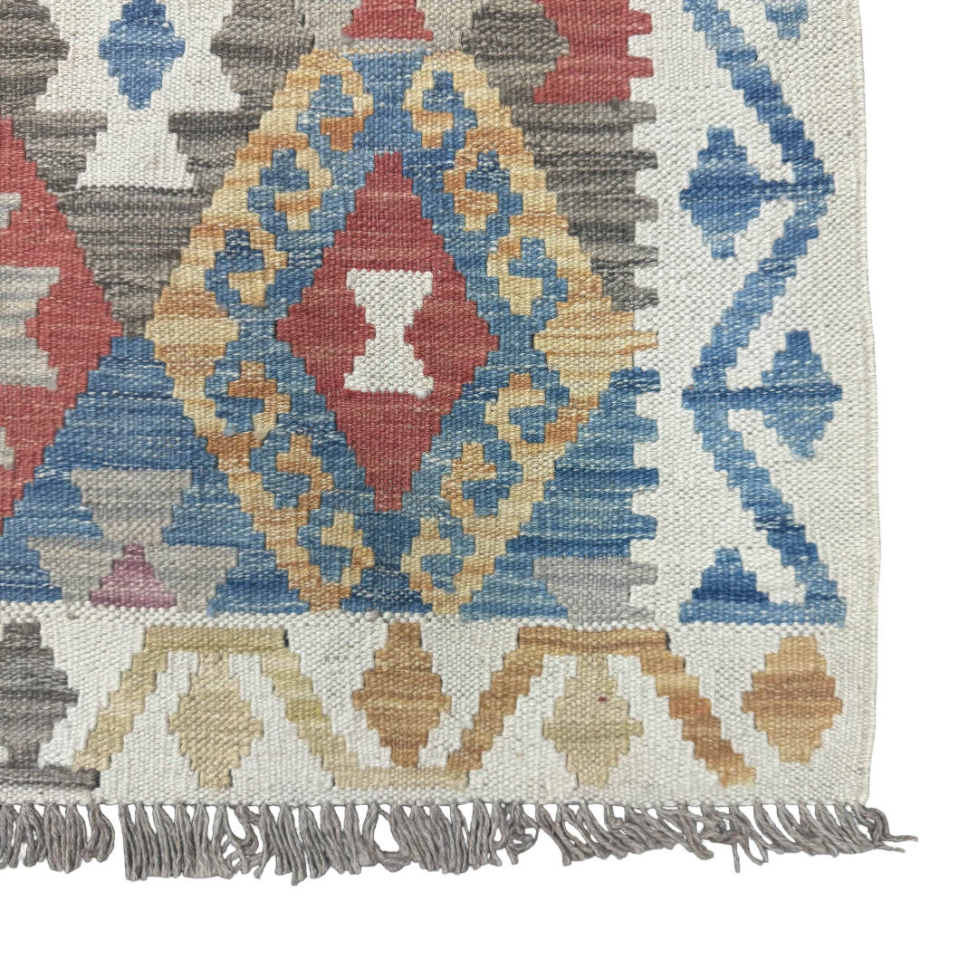 Hand-Woven Afghan Kilim Runner Rug