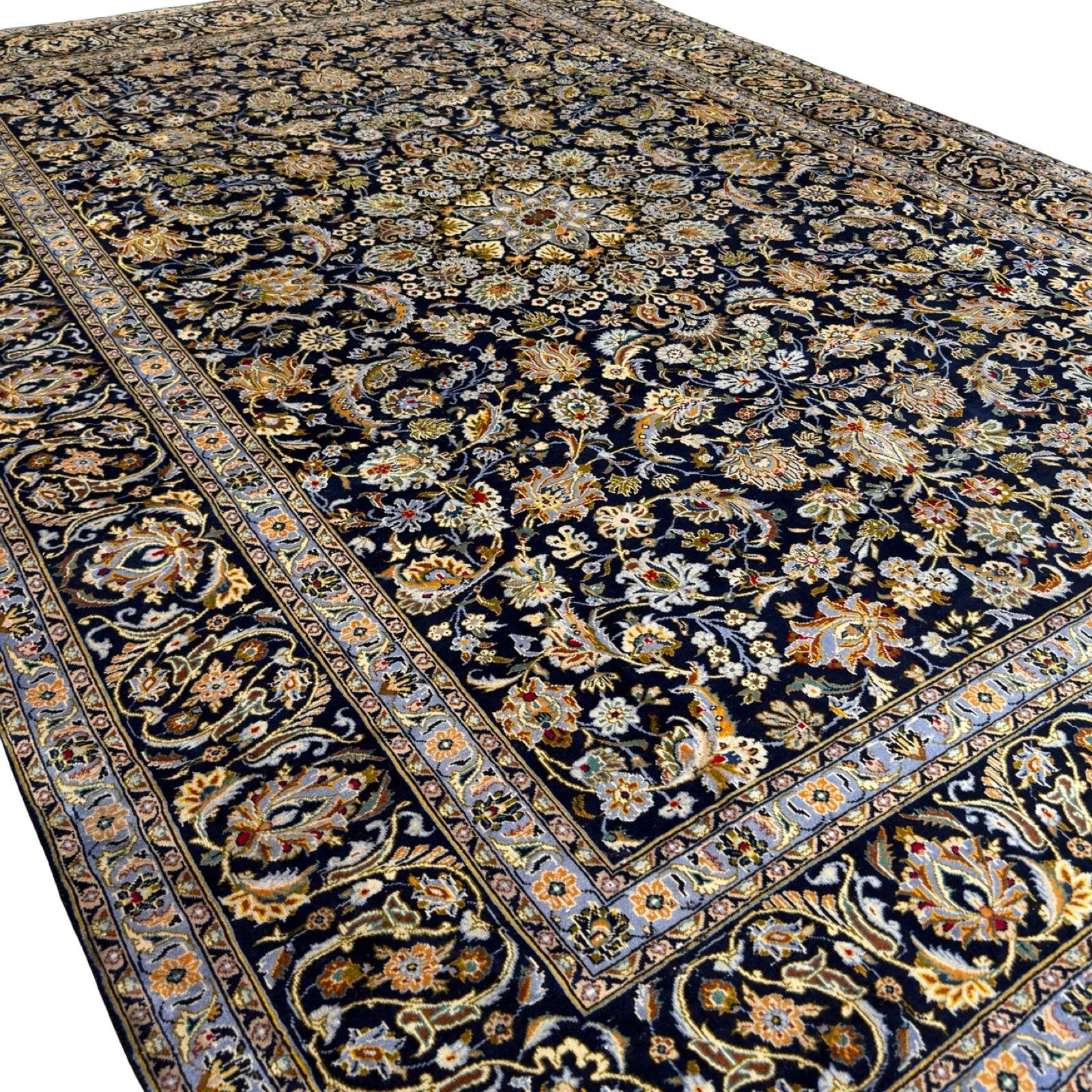 Hand Knotted Bloomy Persian Kashan