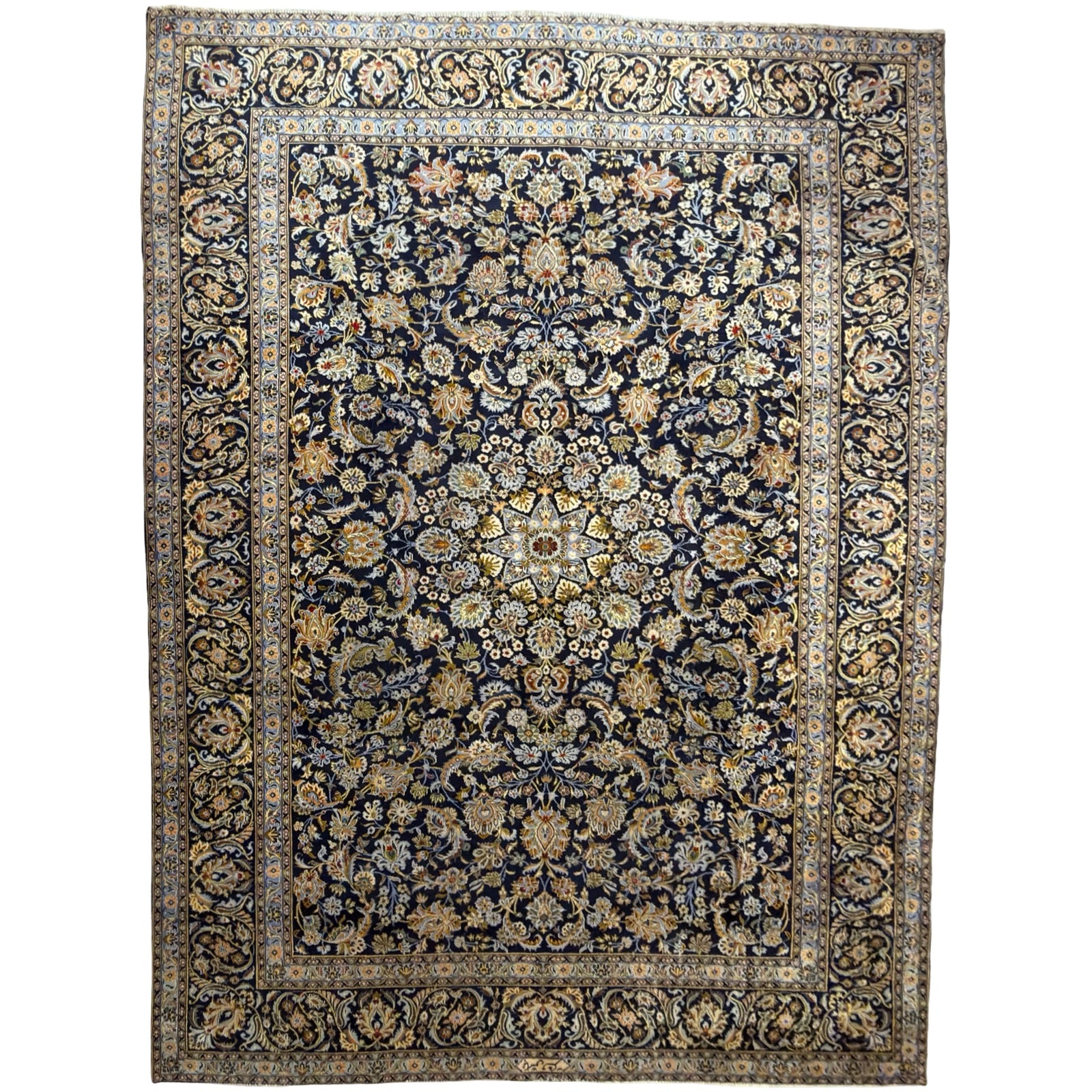 Hand Knotted Bloomy Persian Kashan
