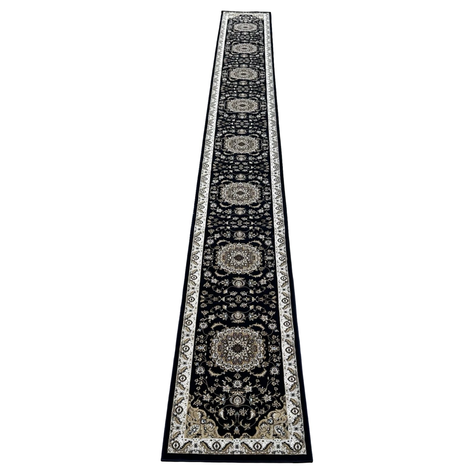 Beautiful Navy Persian Floral Long Passage Runner Rug