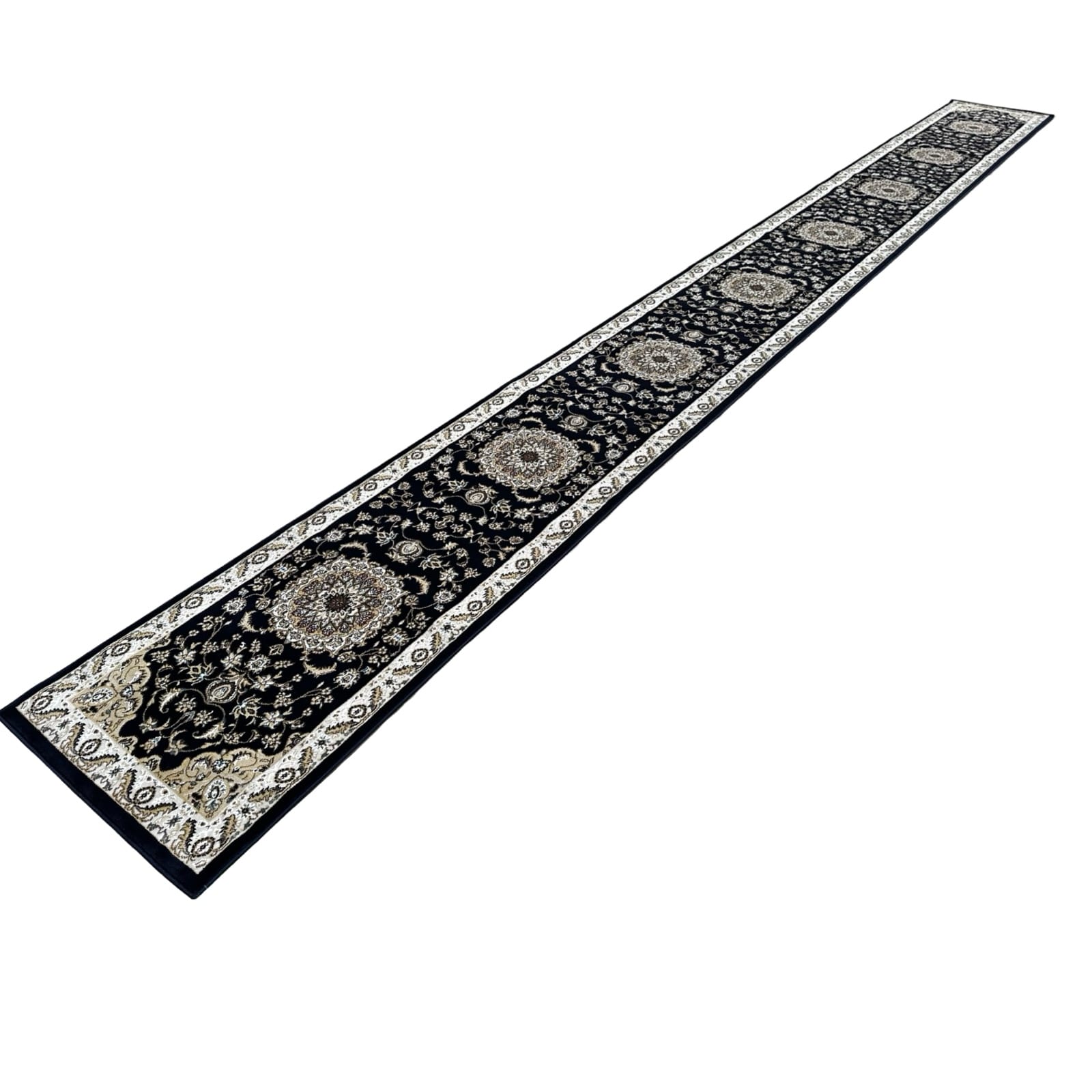 Beautiful Navy Persian Floral Long Passage Runner Rug