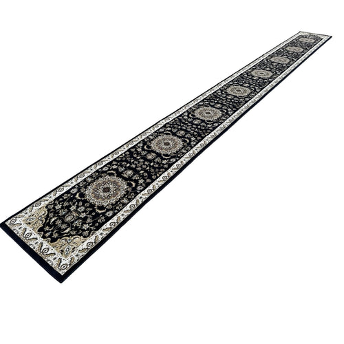 Beautiful Navy Persian Floral Long Passage Runner Rug