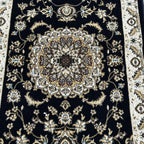 Beautiful Navy Persian Floral Long Passage Runner Rug