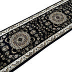 Beautiful Navy Persian Floral Long Passage Runner Rug
