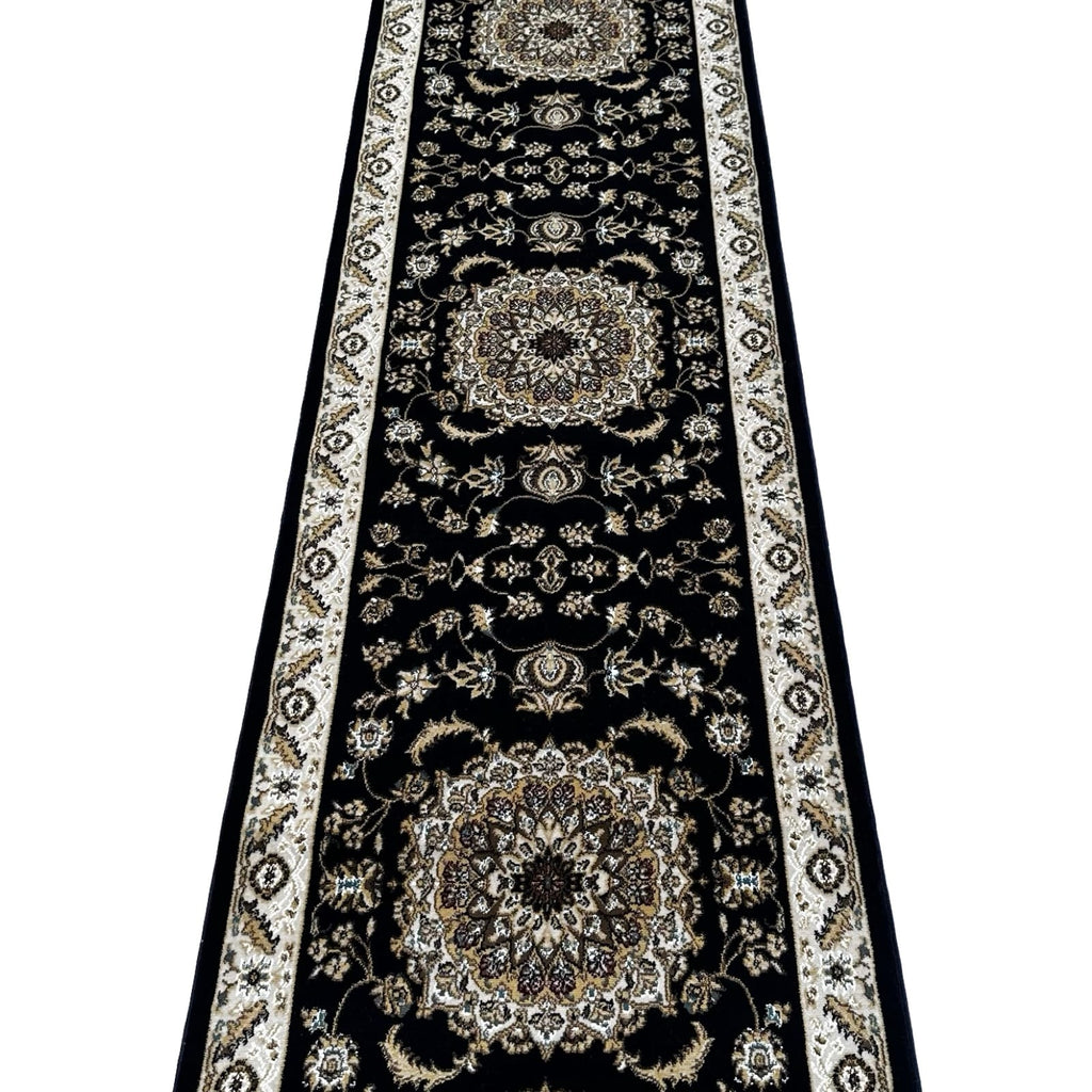 Beautiful Navy Persian Floral Long Passage Runner Rug