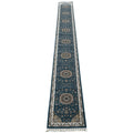 Blue Floral Fine Turkish Passage Runner Rug