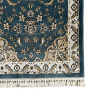 Blue Floral Fine Turkish Passage Runner Rug