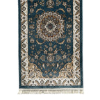 Blue Floral Fine Turkish Passage Runner Rug
