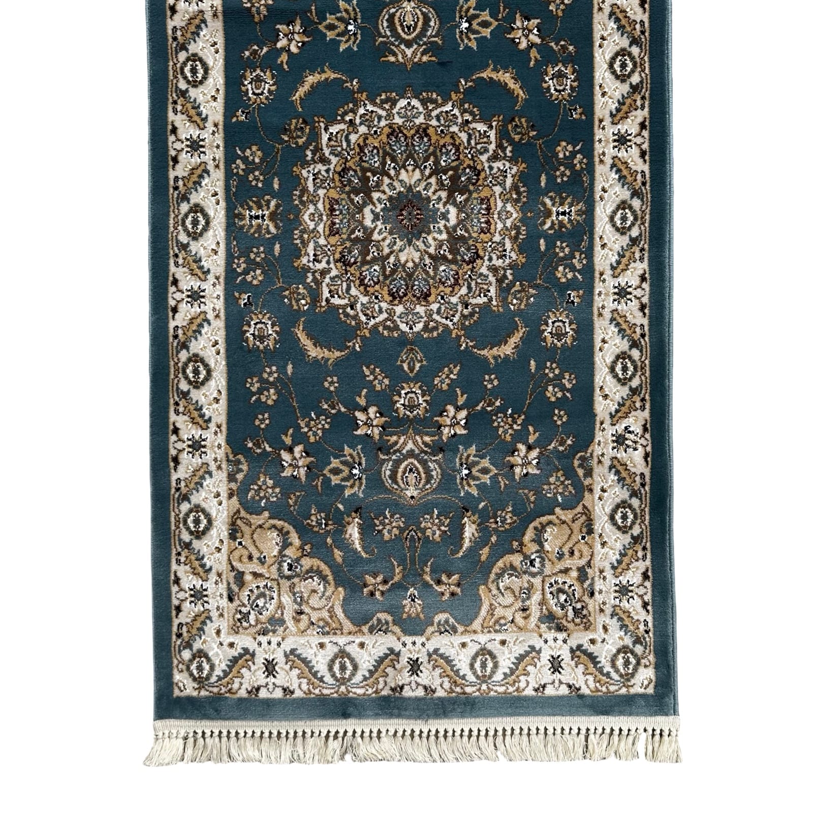 Blue Floral Fine Turkish Passage Runner Rug