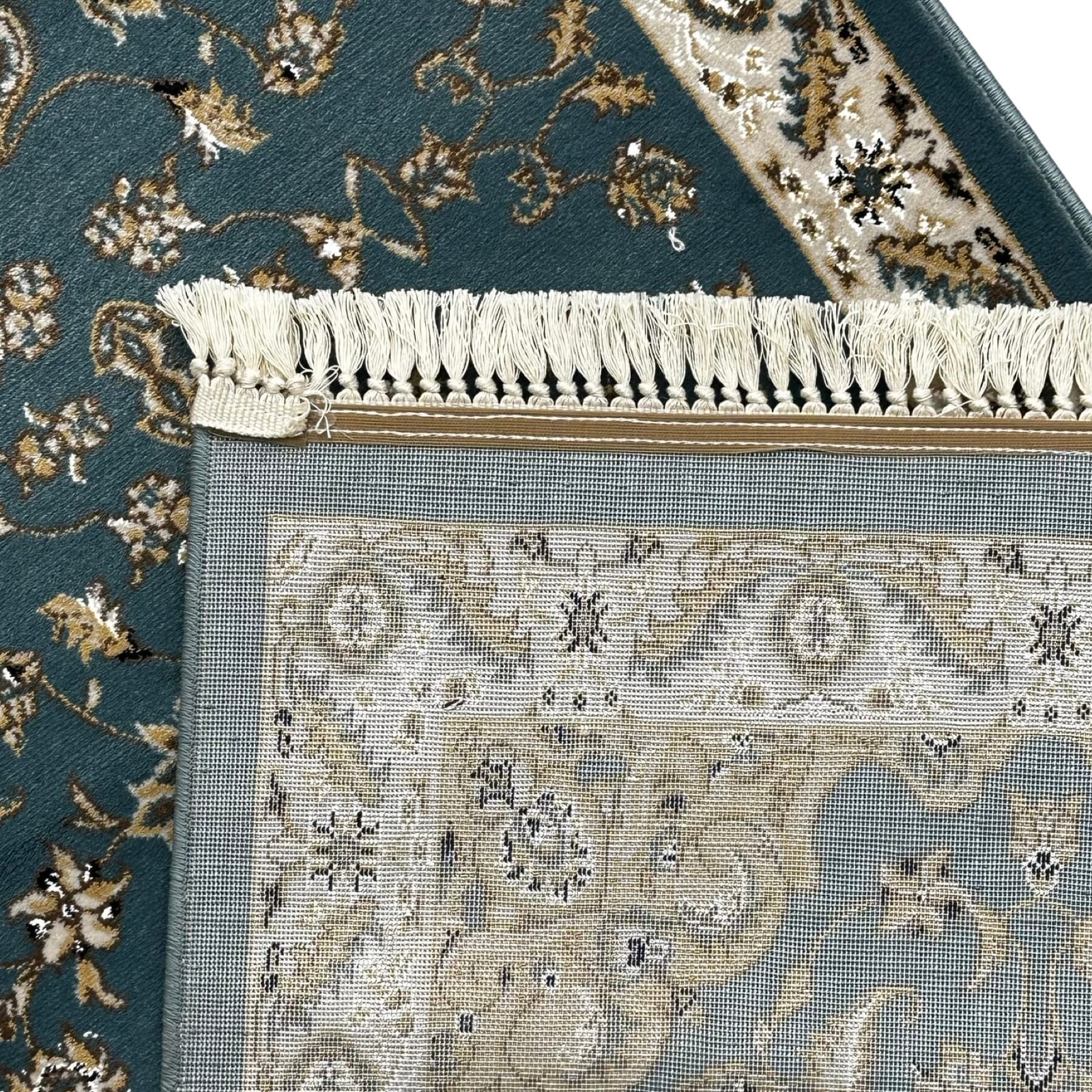 Blue Floral Fine Turkish Passage Runner Rug